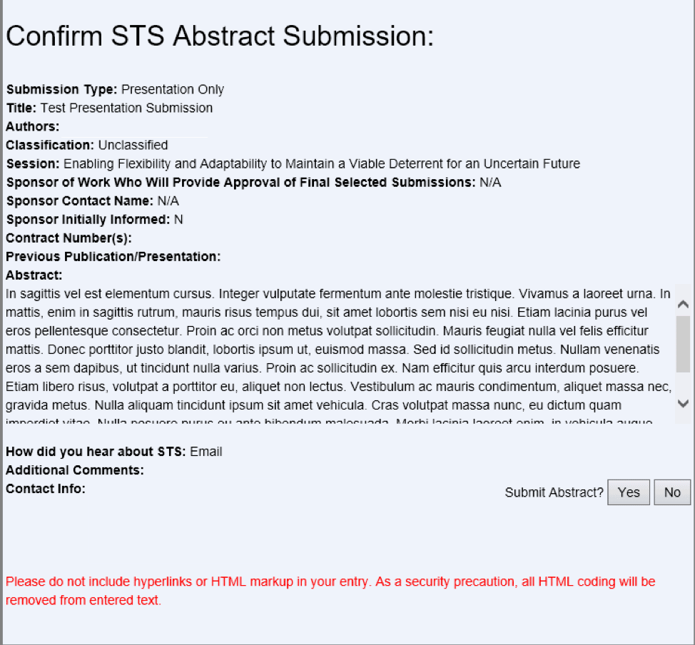 Abstract Submission